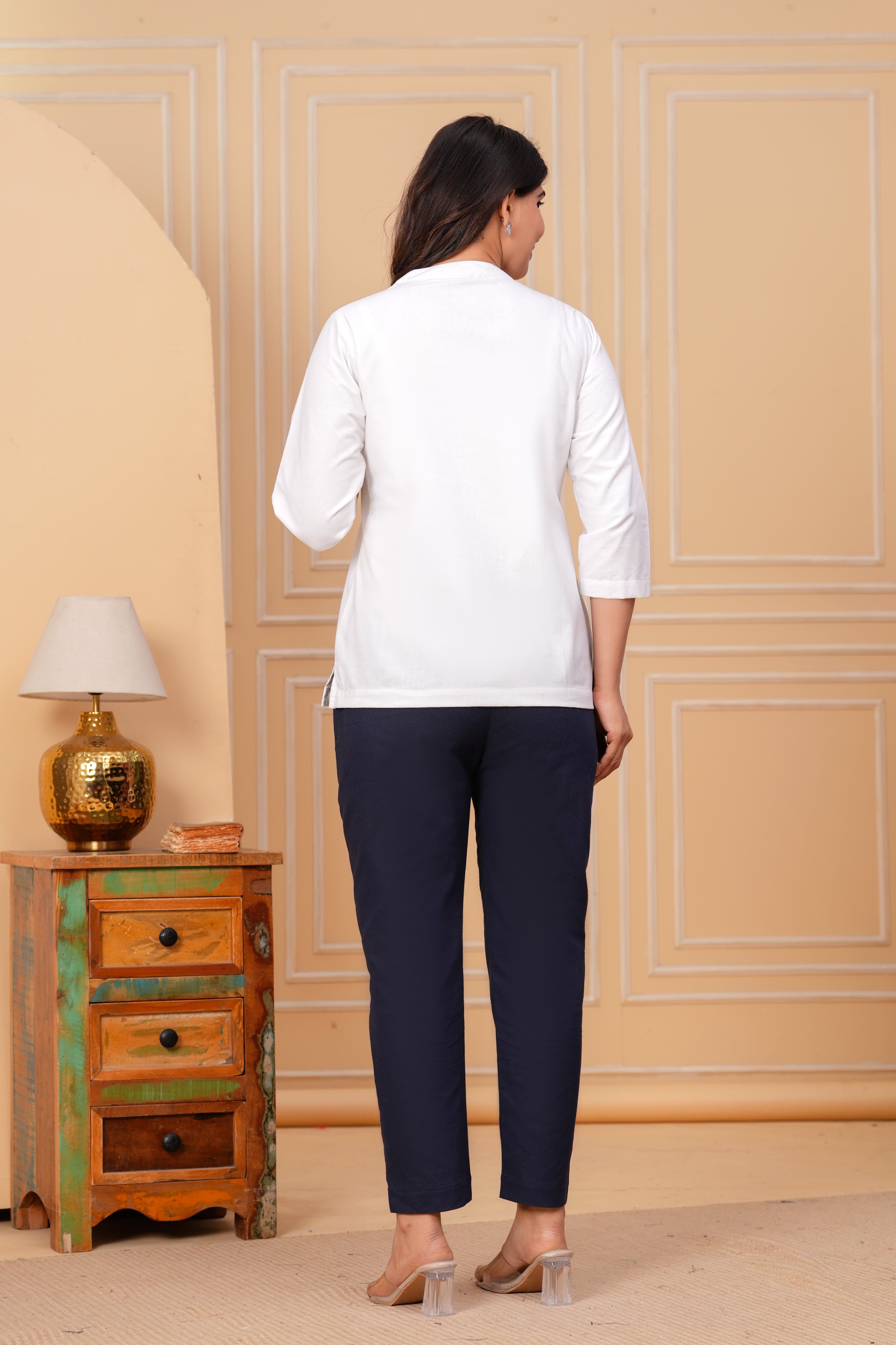 Linen Solid Short Kurta